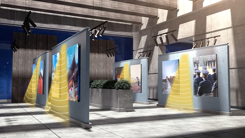 展覽館定向解說聲音分區，互不干擾